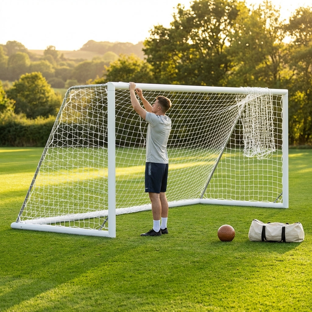 Replacement football goal nets for Alu110 goals, various sizes in white