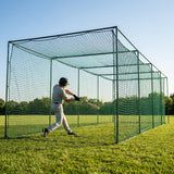Black baseball batting cage nets made from HDPP twine for indoor and outdoor use