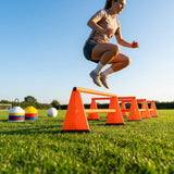 Tri cone hurdles set for sports training available in multiple colours