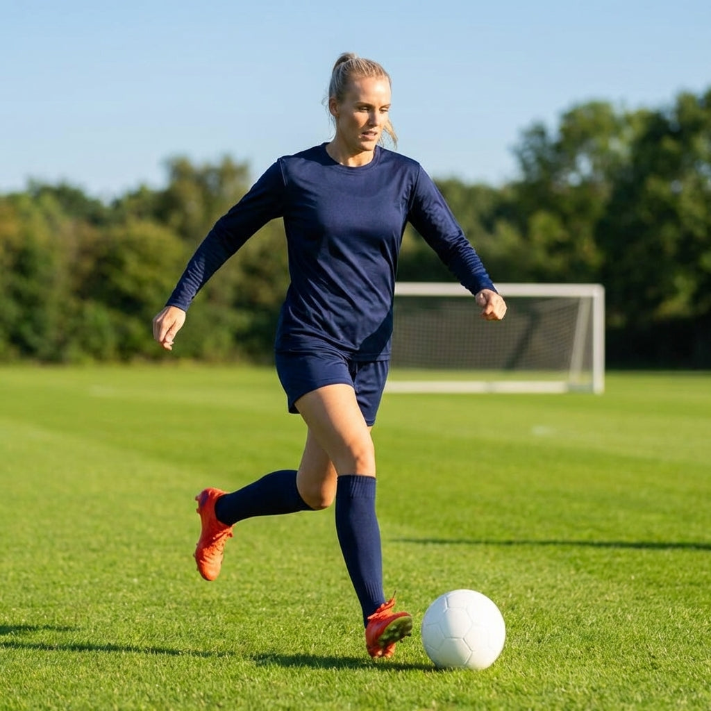Women's Football Kit with Long Sleeve Shirt and Shorts