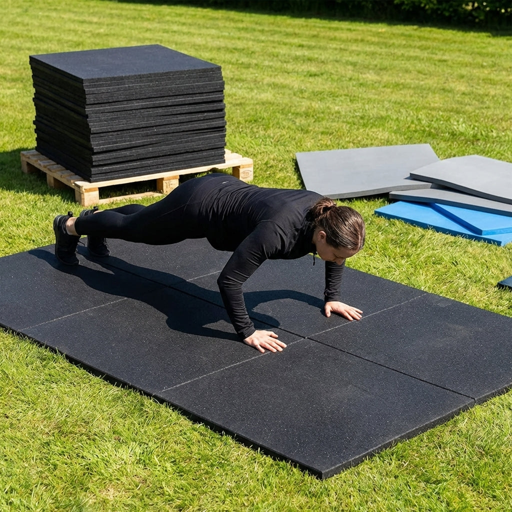 Rubber Gym Flooring Mats in various thicknesses and colours