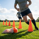 Rugby training marker cones in vibrant colours