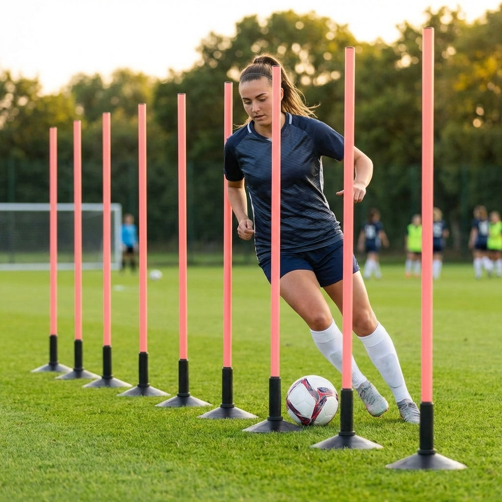Slalom training poles in vibrant colours for agility training