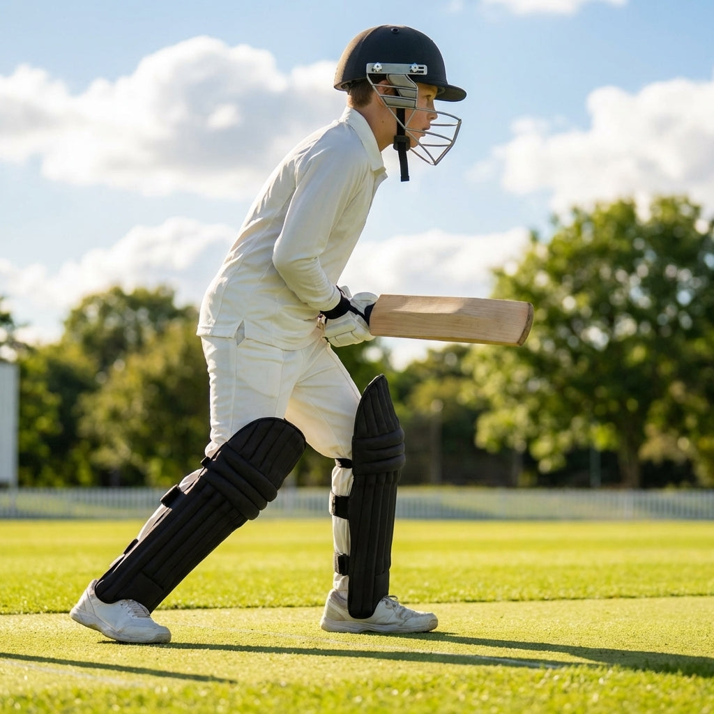 Colourful cricket batting pads in cotton and cane for short-form cricket