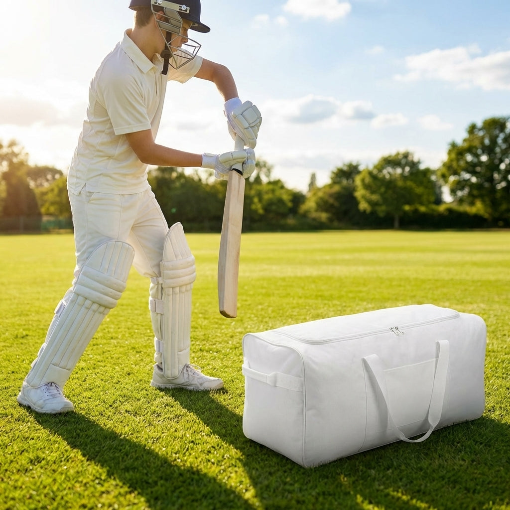 Cricket Players Set with protective gear and bag