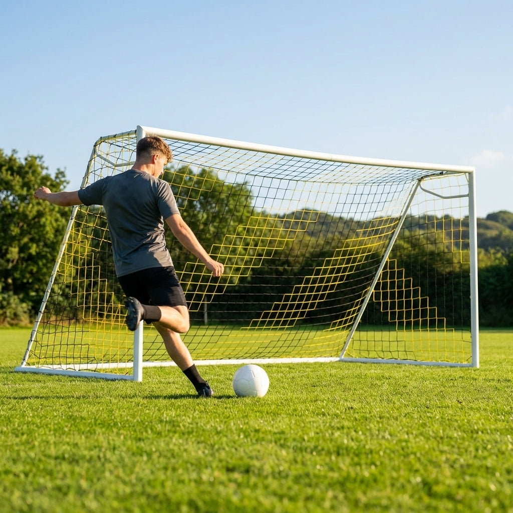 Multi-colour football goal nets for full-size goals