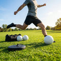 Football return trainer with elastic cord for skill development