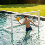 Durable uPVC water polo goal in various sizes for indoor and outdoor use