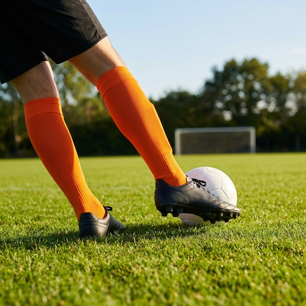 Football socks in various sizes and colours for players