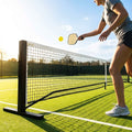 Freestanding aluminium pickleball posts with wheels