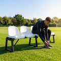 Aluminium sports bench with HDPE seats for indoor and outdoor use