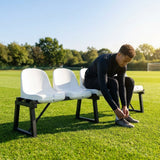 Aluminium sports bench with HDPE seats for indoor and outdoor use