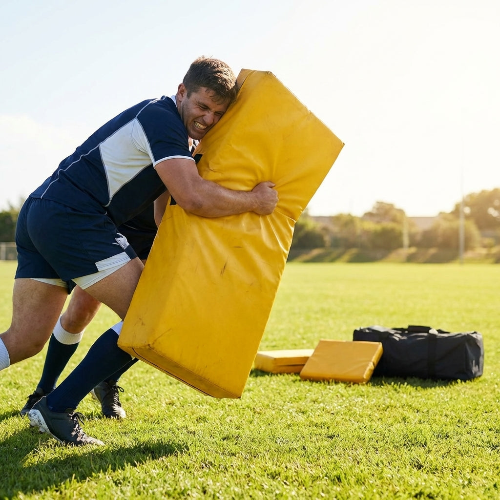 Rugby tackle mats in Yellow/Black with durable PVC for training