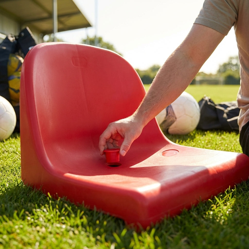 Replacement bungs for dugout seats in various colours