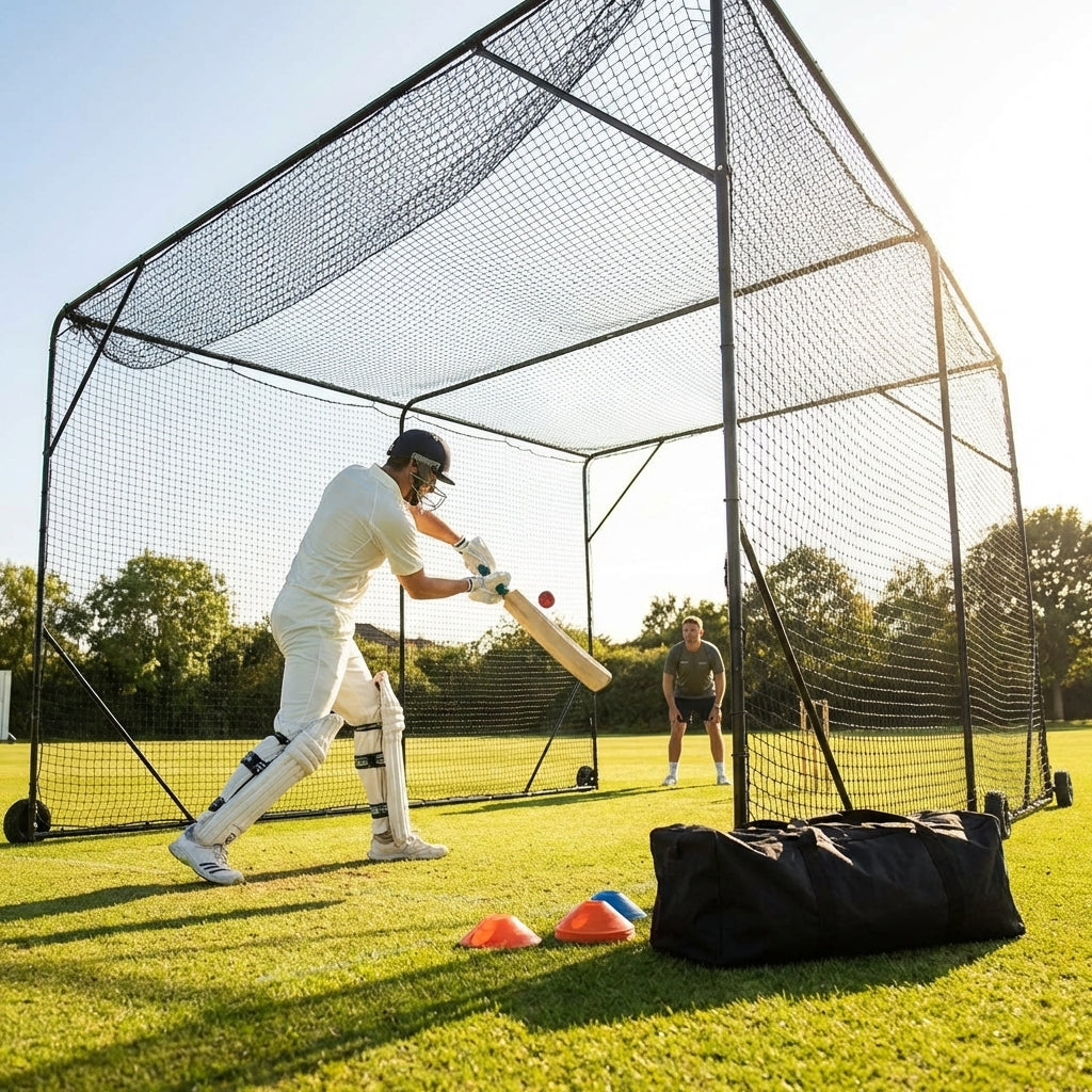 Replacement batting cage net for cricket and baseball made from HDPE
