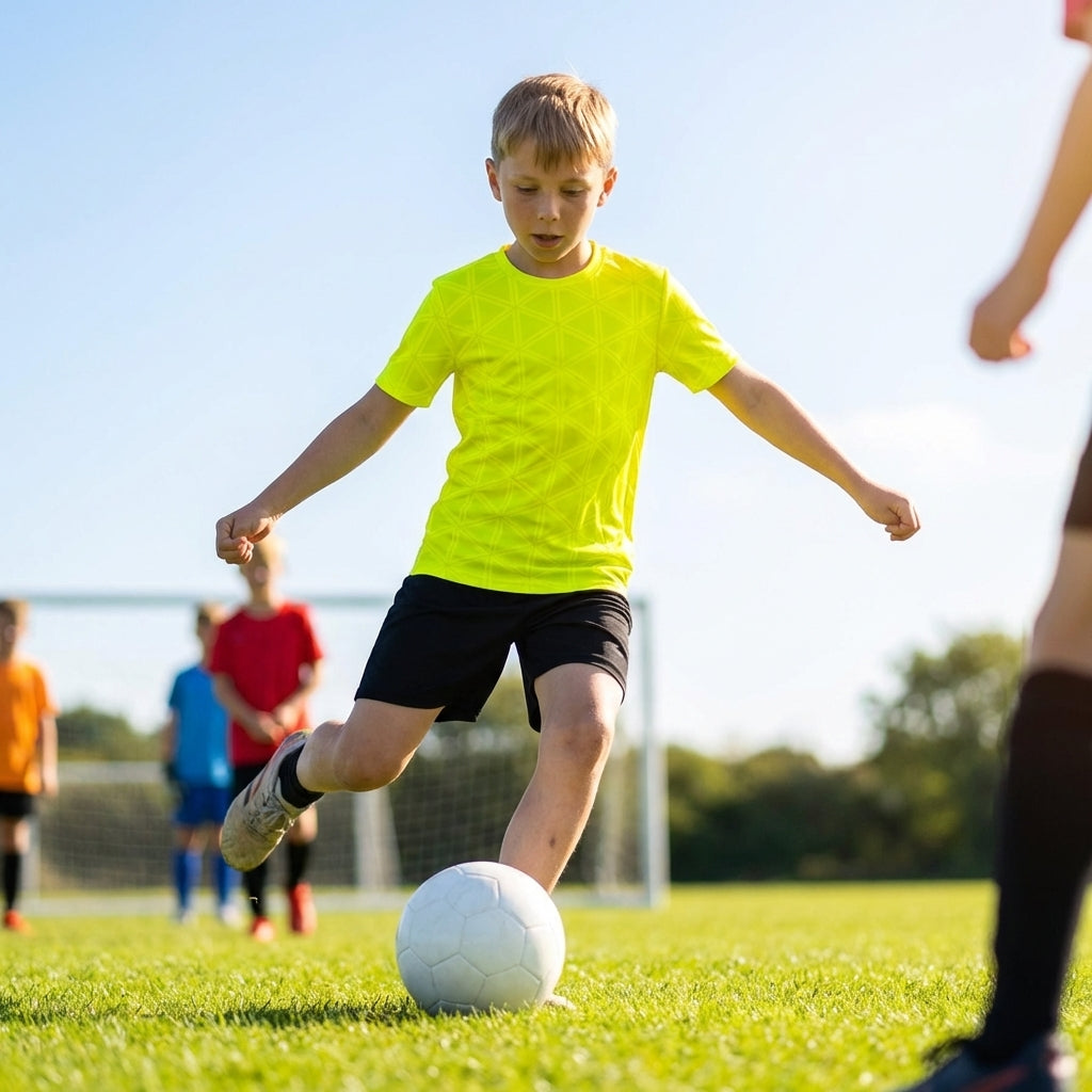 Kids' Football Shirts in vibrant colours for ages 5-14