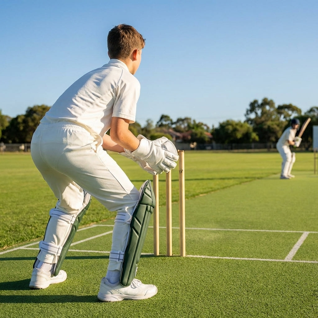 Wicket keeping pads in various sizes and colours, perfect for cricket matches
