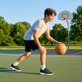 Basketball made of microfibre leather suitable for indoor and outdoor use