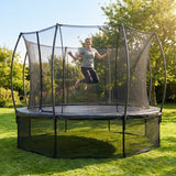 Black trampoline safety net skirt with durable PE mesh