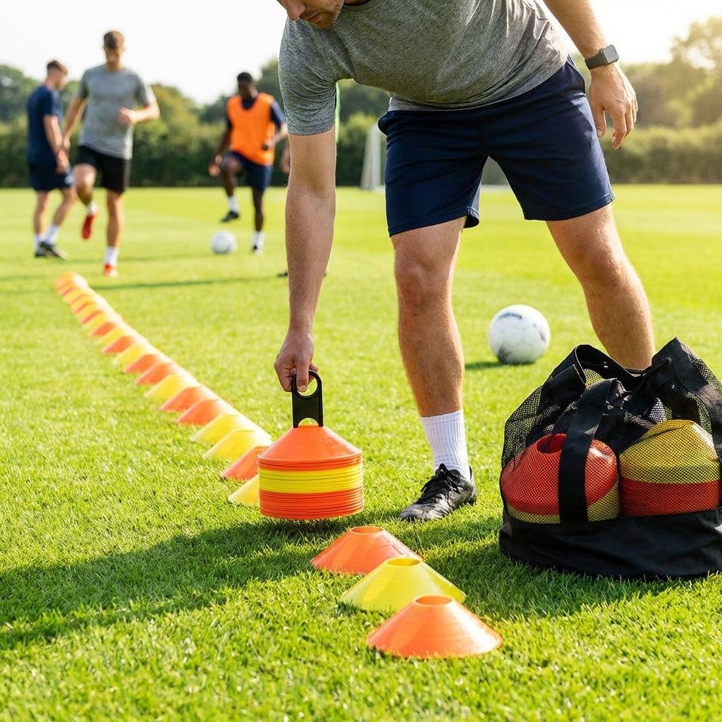 Multi-coloured basketball training marker cones