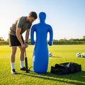 Inflatable football mannequins available in multiple sizes for training use