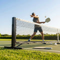 Freestanding aluminium pickleball posts with wheels