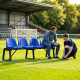 Aluminium sports bench with HDPE seats for indoor and outdoor use