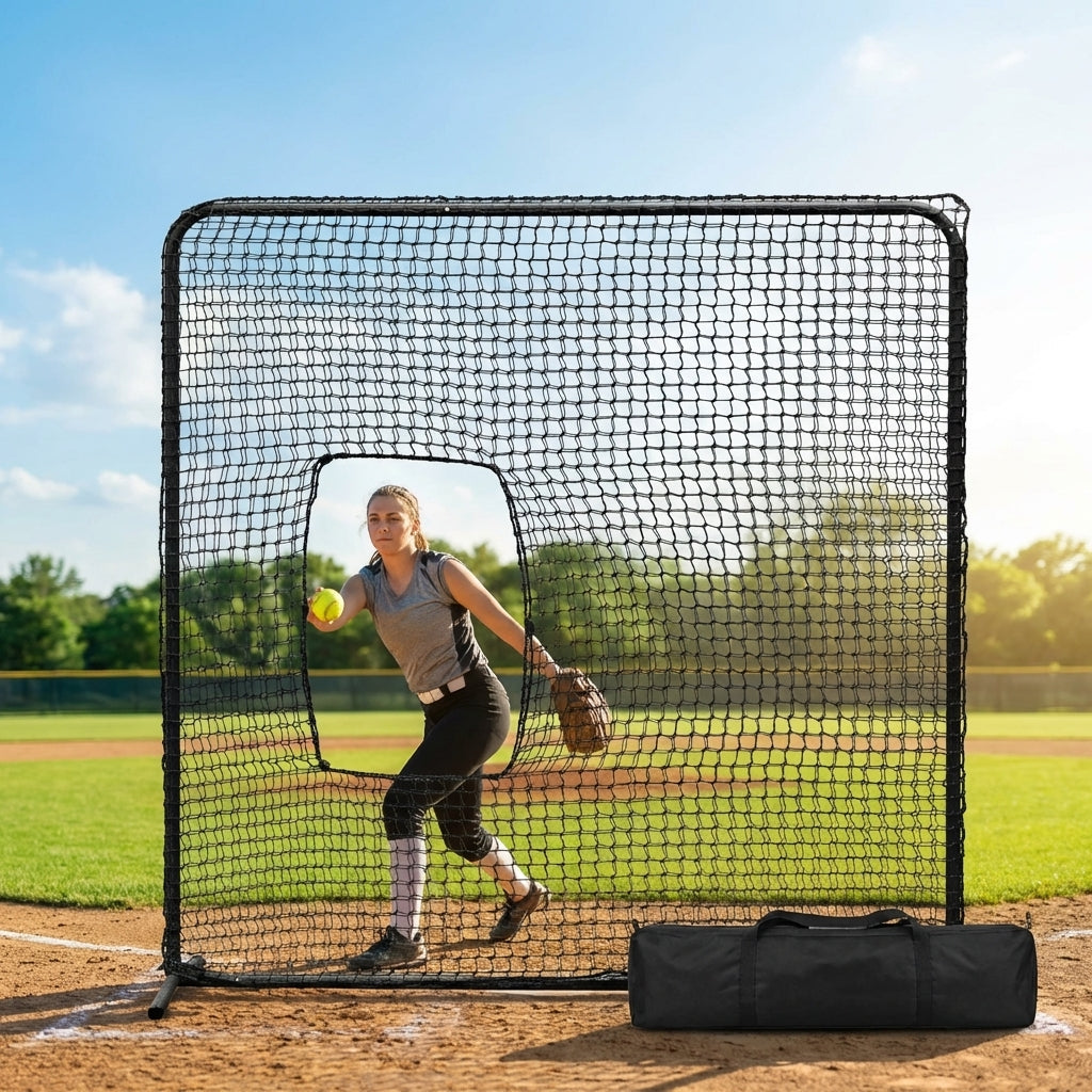 Replacement softball screen net for indoor and outdoor use