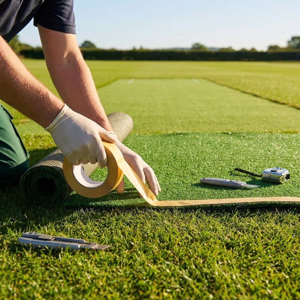 Ultra-strong cricket mat double sided tape for secure placement