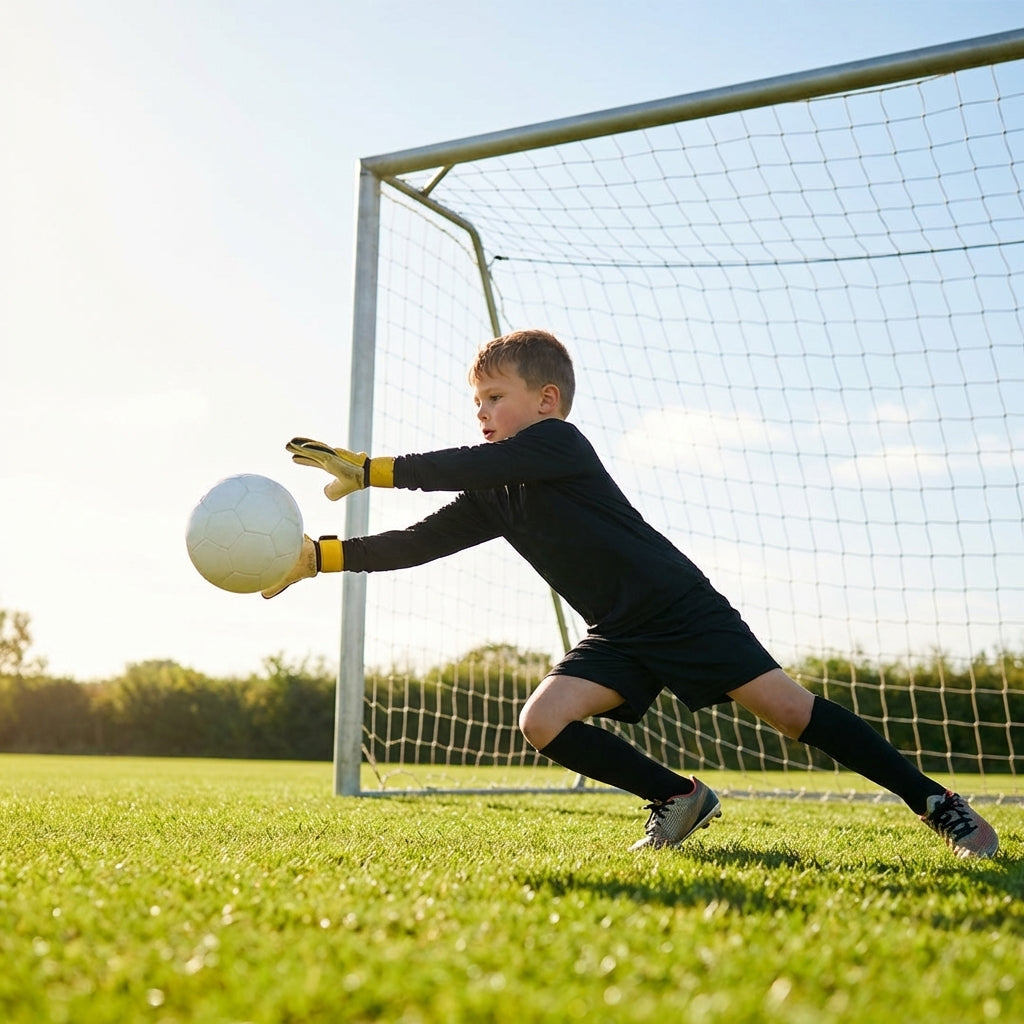 Kids' Goalkeeper Kit including shirt, shorts, and socks