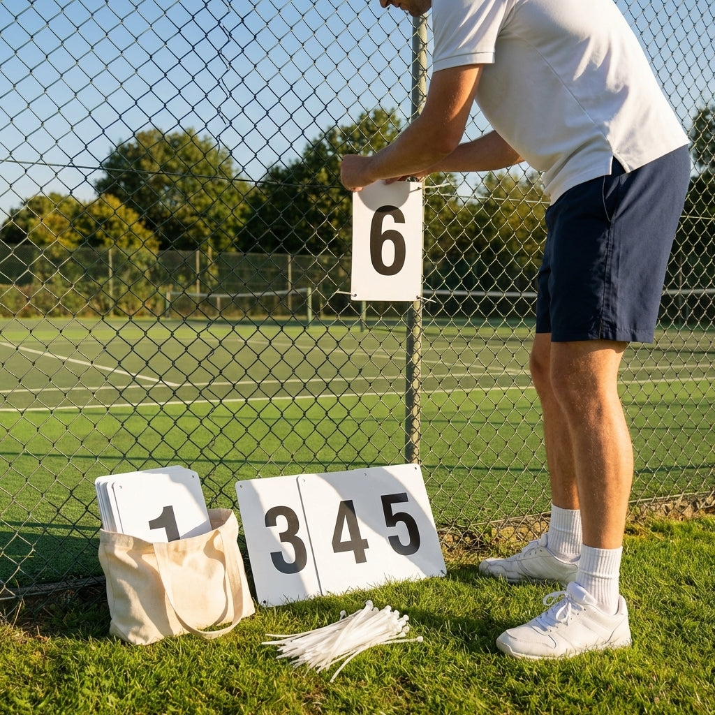 A4 PVC number plates for sports pitches and courts