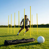 Aussie Rules Slalom Poles in fluorescent yellow for training