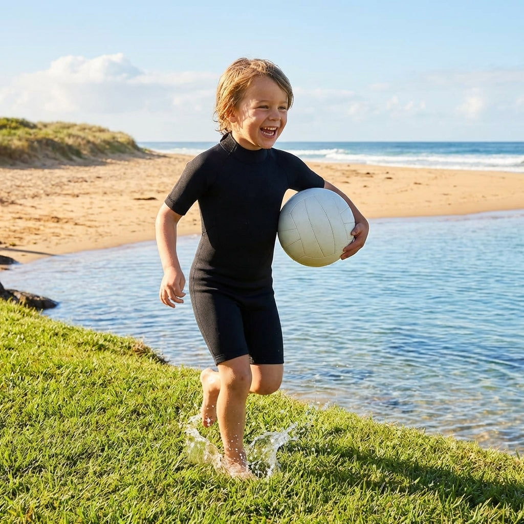 Kids shorty wetsuits in neoprene for water sports