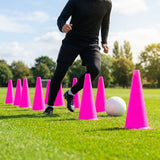 Tennis training marker cones in various sizes and colours