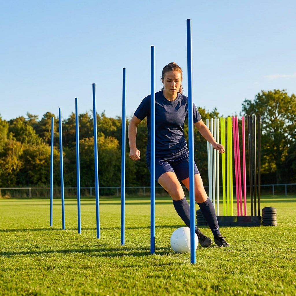 Slalom training poles in vibrant colours for sports practice