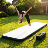 Inflatable gymnastics mat for home and gym use
