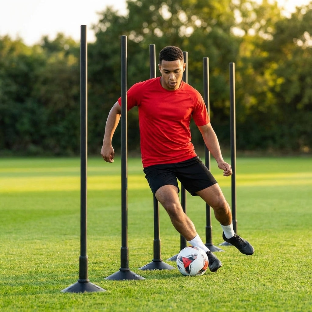 Slalom training poles in vibrant colours for sports practice