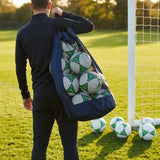 Football carry bag with 12 footballs, durable mesh