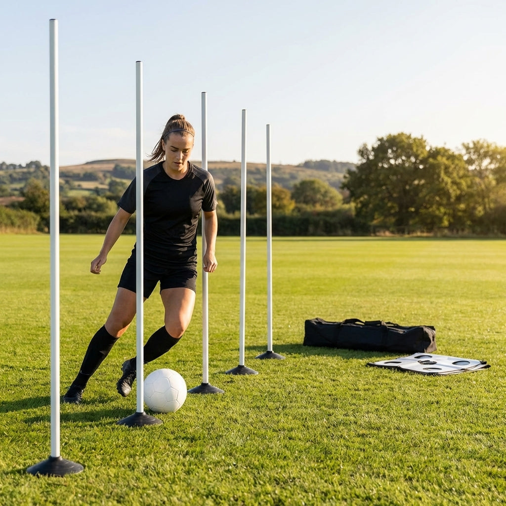 Slalom training poles in vibrant colours for sports practice
