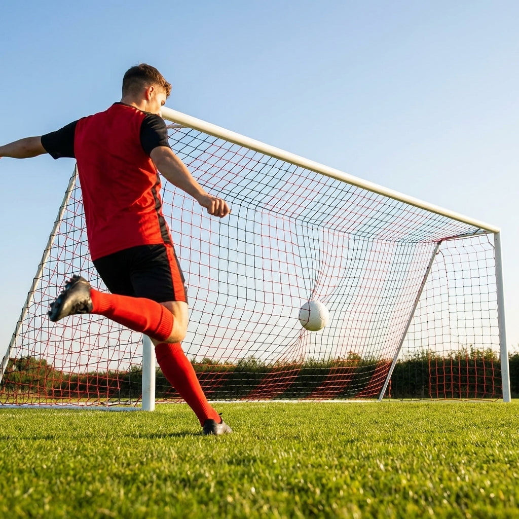 Multi-colour football goal nets for full-size goals