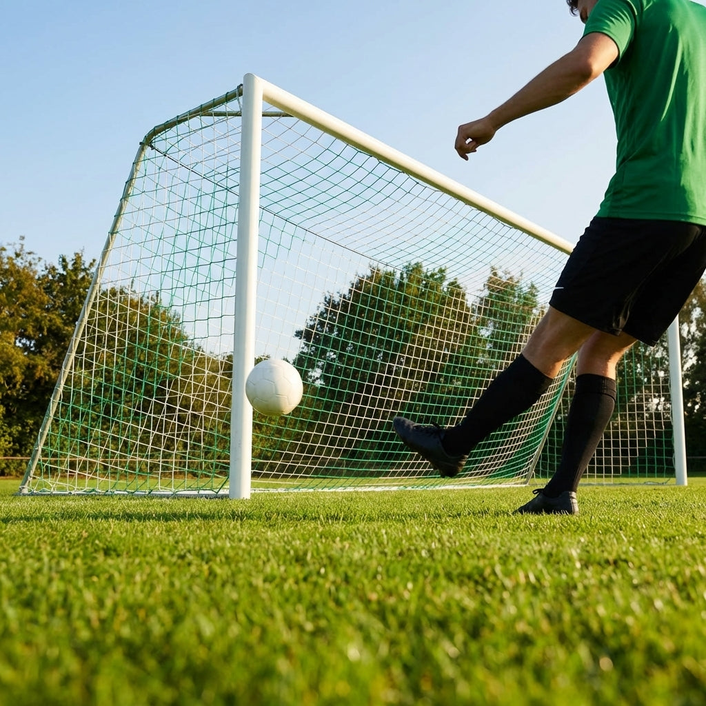 Multi-colour football goal nets for full-size goals