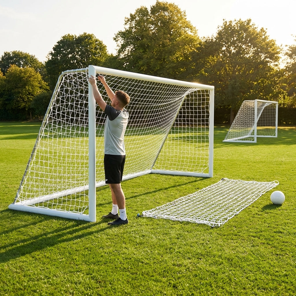 Replacement football goal nets for Alu110 goals, various sizes in white