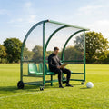 Sports team shelter with aluminium frame and multiple colour options