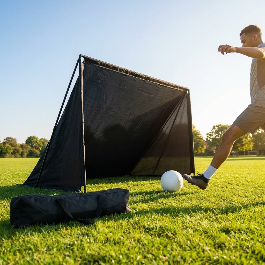 Beach football goal with fluorescent net and aluminium frame