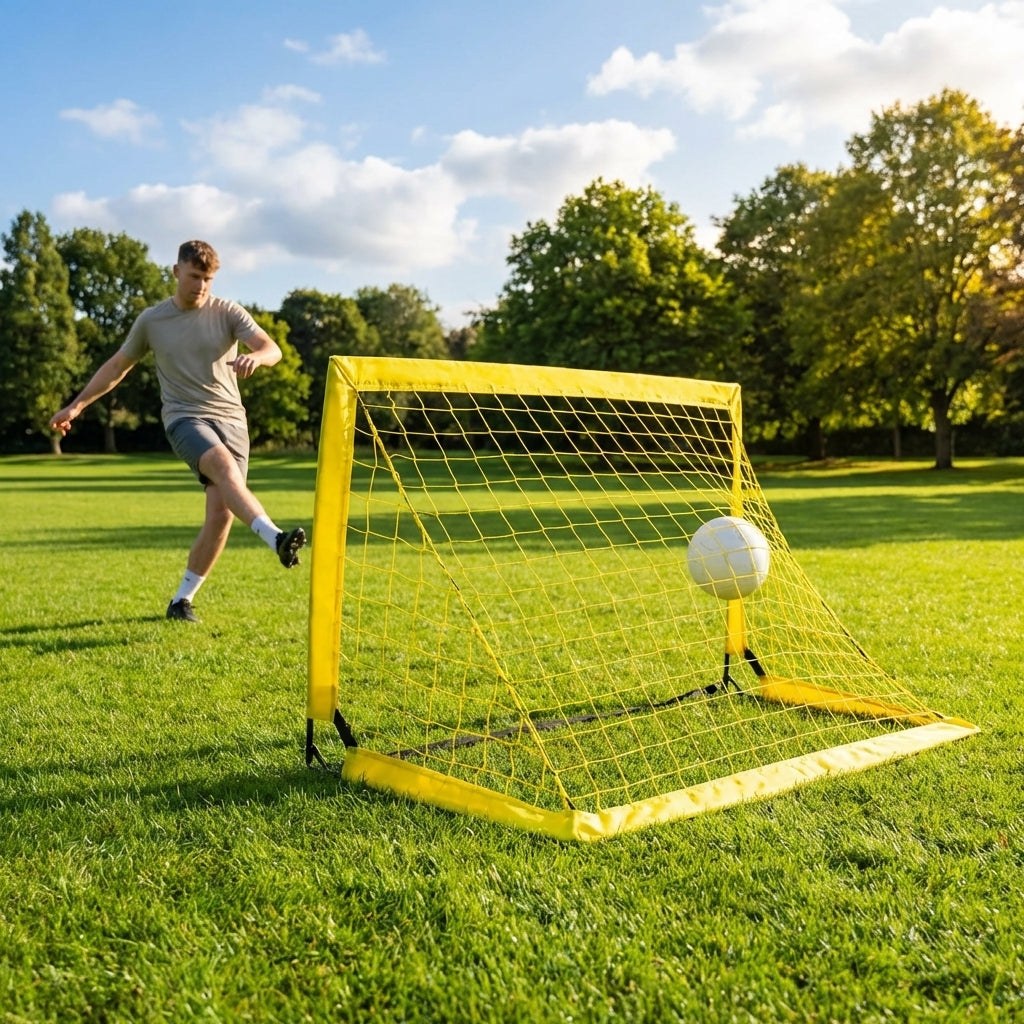 Aluminium Folding Football Goal in various sizes and colours, ideal for training and matches