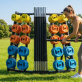 Reinforced steel barbell rack for gym and home use