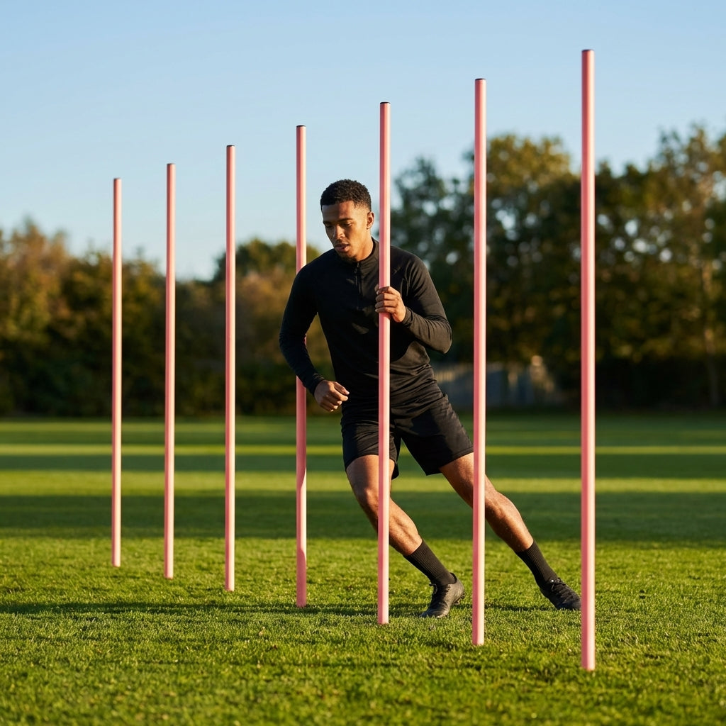Slalom training poles in vibrant colours for sports practice