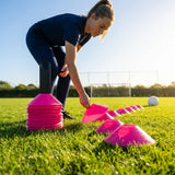 Colourful training marker cones for sports fields
