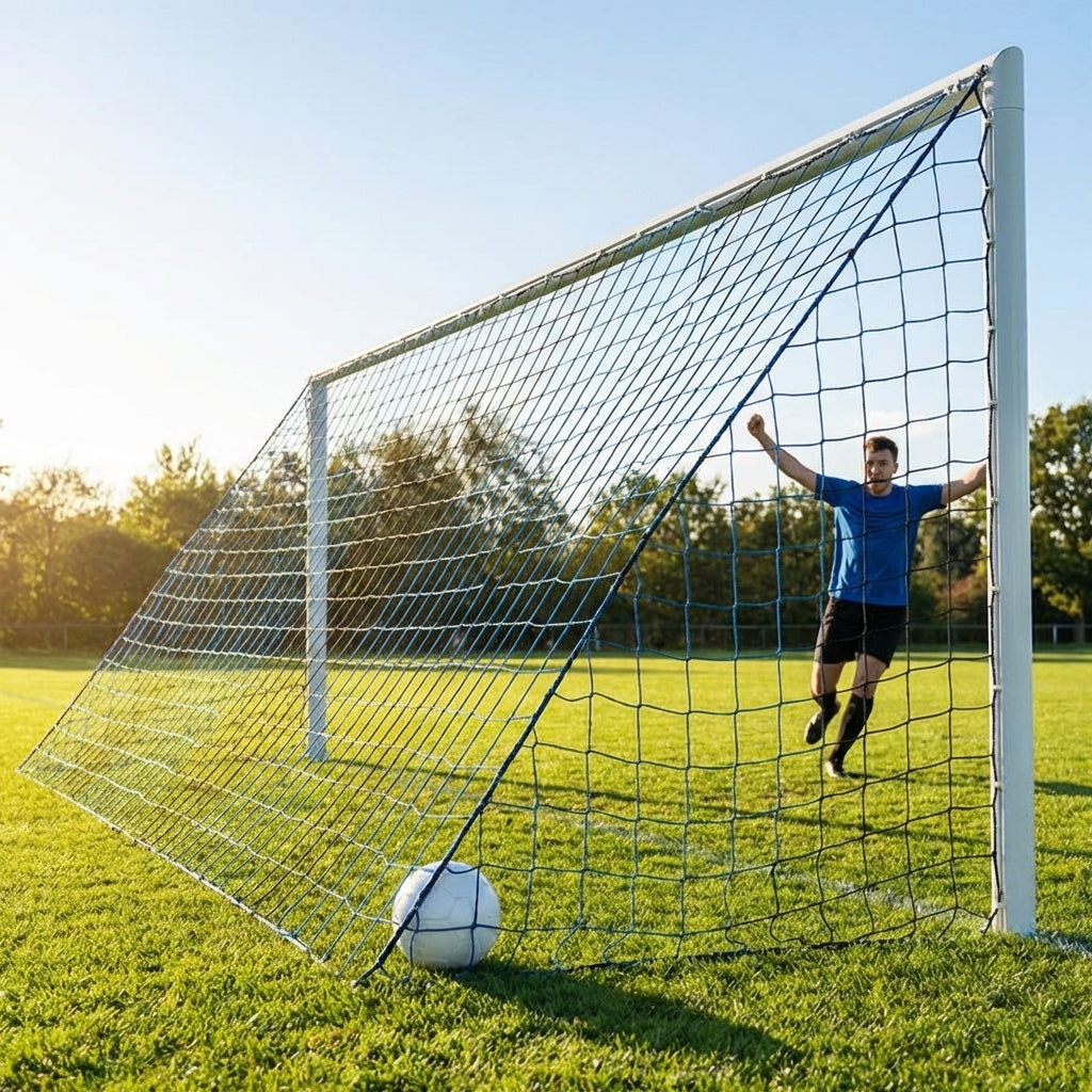 Multi-colour football goal nets for full-size goals