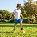 Kids bucket stilts in vibrant colours for indoor and outdoor play